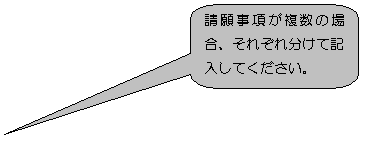 角丸四角形吹き出し: 請願事項が複数の場合、それぞれ分けて記入してください。