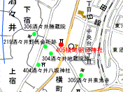 [横町朝日神社の地図画像]