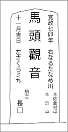 旧東金道本佐倉新堤道標の正面文字