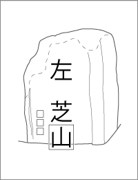 芝山道墨広畑道標の正面文字