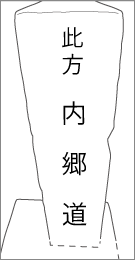 成田道中川苗代場道標の背面文字