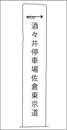 成田道上岩橋岩崎道標の左面文字