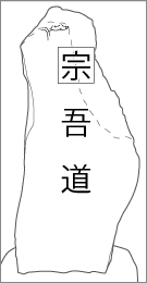 下方道柏木鶴巻道標の正面文字