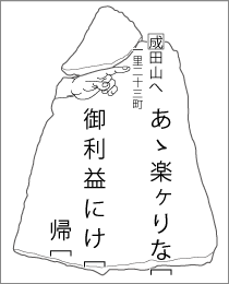 上岩橋萩山句碑道標の正面文字