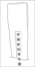 伊篠新田木戸口道標の背面文字